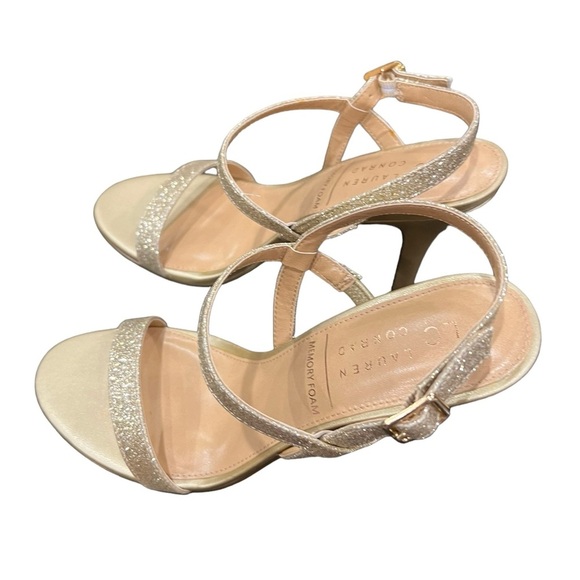 LC Lauren Conrad Hazelnuts Women's Dress Sandals 7.5 M gold shimmer - Picture 5 of 12